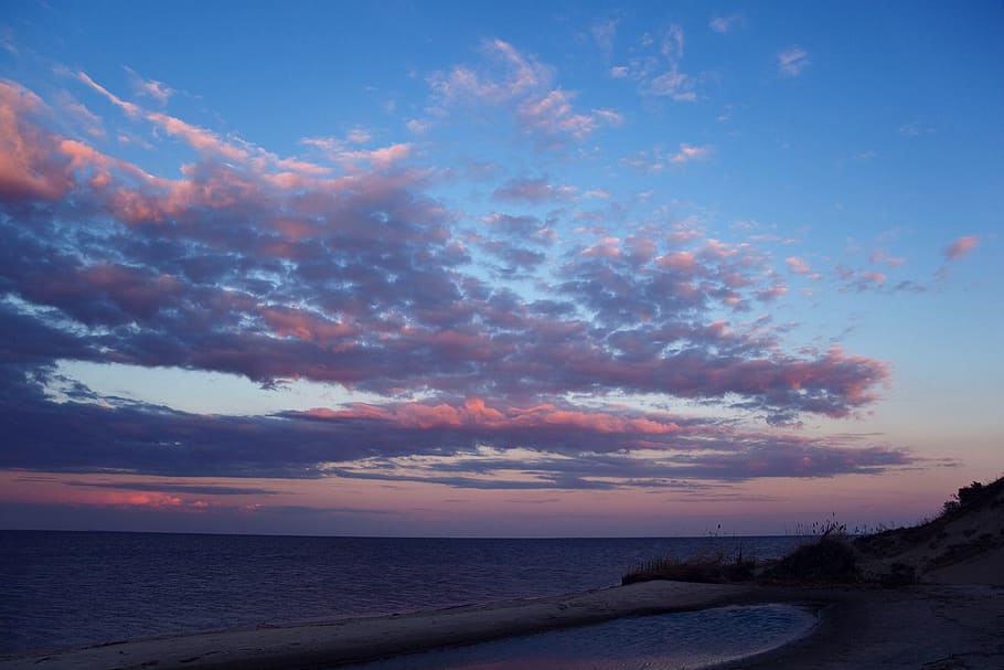 landscape, clouds, sky, scenic, evening, nature, outdoors, sea HD wallpaper