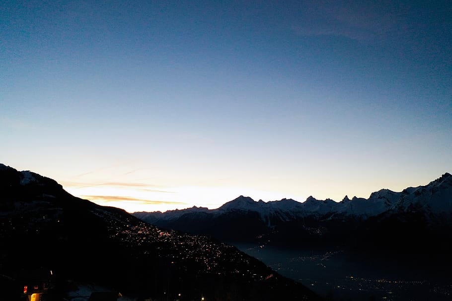 mountain range, nature, outdoors, peak, slope, sky, Switzerland HD wallpaper