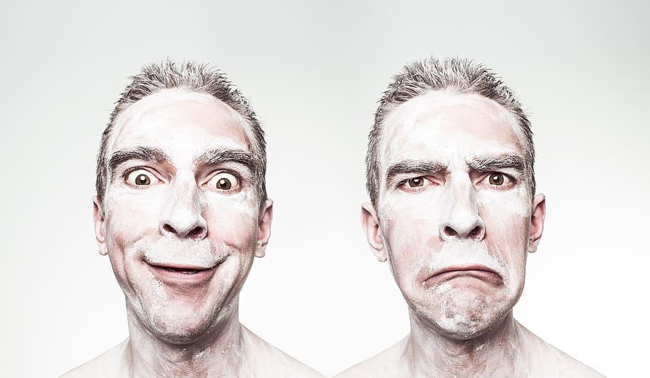 Profile of Man Photo, adult, change, clown, contrast, crazy, disappointed HD wallpaper