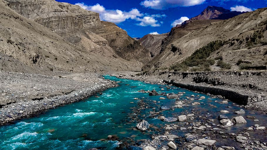 mountains, river, nature, valley, rock, travel, landscape, scenic HD wallpaper