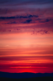 red sky, sunset, sunrise, purple, colorful, contrast, cloud, wallpaper HD wallpaper
