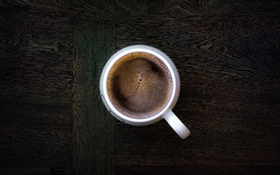 white ceramic mug, cup, coffee cup, drink, latte, beverage, la habana HD wallpaper