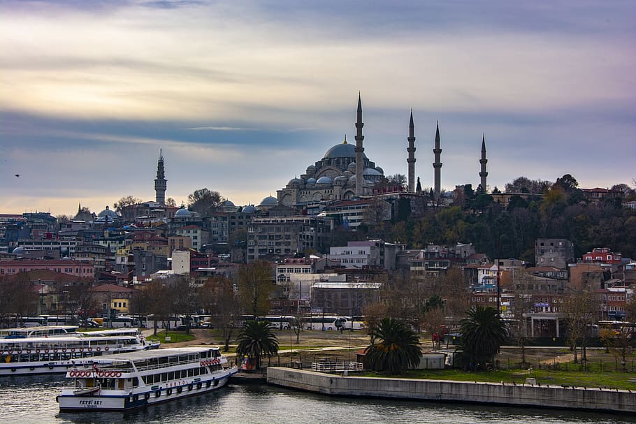 istanbul, cloud, sky, landscape, turkey, marine, blue, background HD wallpaper
