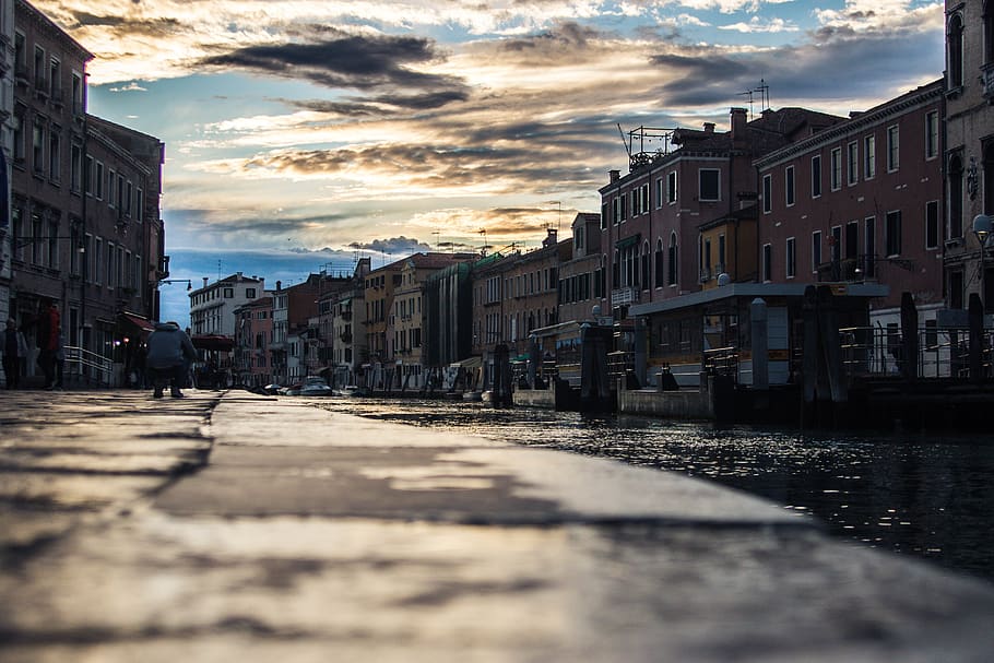 storm, water, landscape, italy, venice, building exterior, architecture HD wallpaper