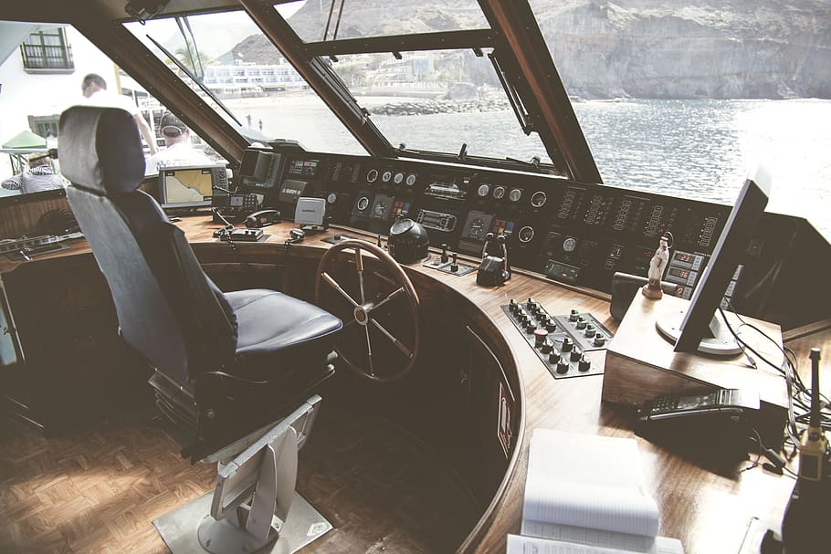 ship's wheel, machine, cockpit, person, human, computer hardware, HD wallpaper