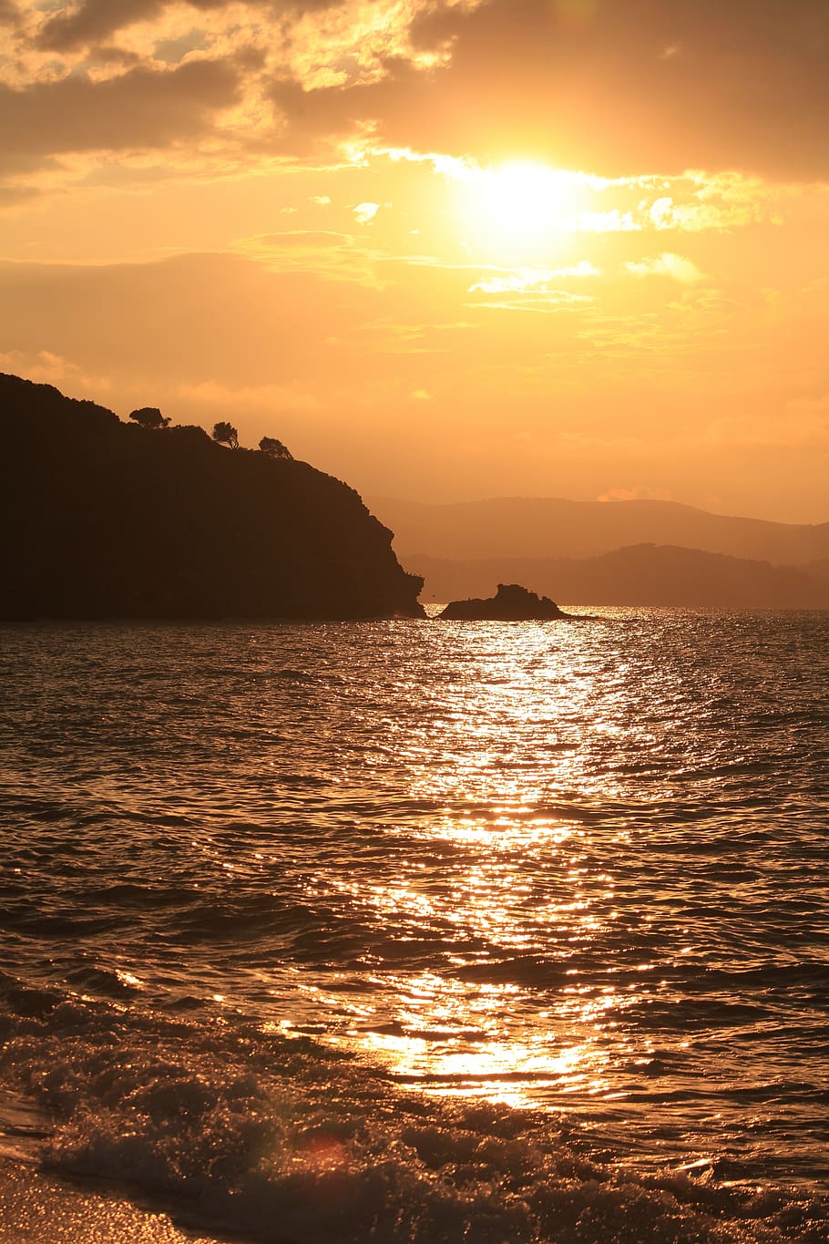 greece, aselinos panorama, beach, ocean, skiathos, old, orange HD wallpaper