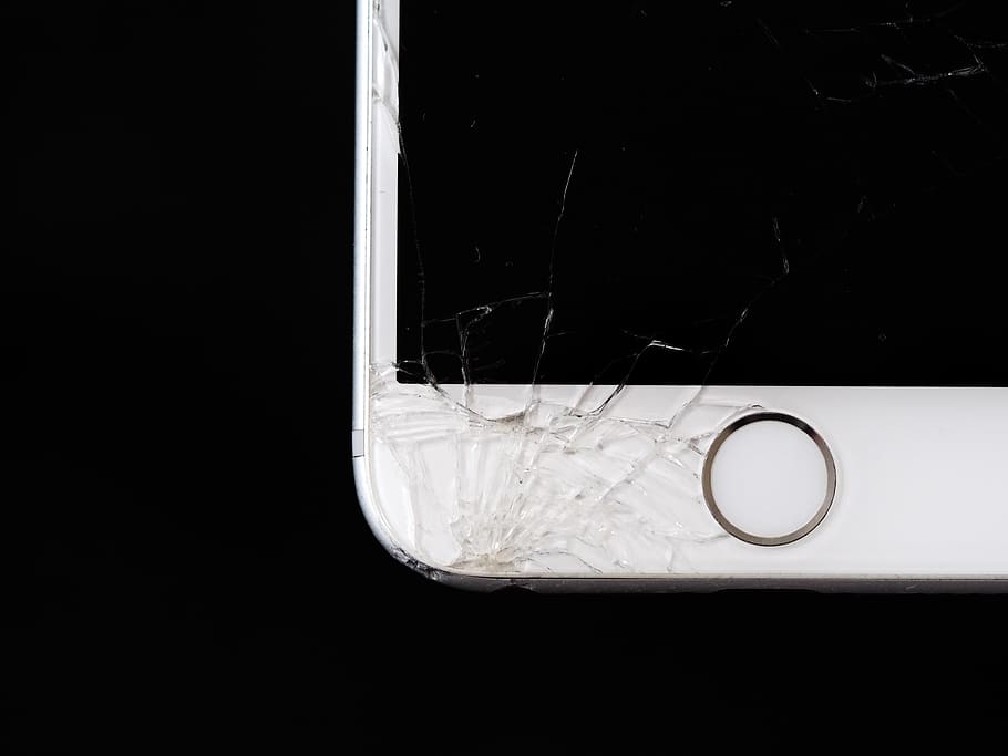 Close-up Photo of Iphone Tempered Glass, apple, black, black-and-white