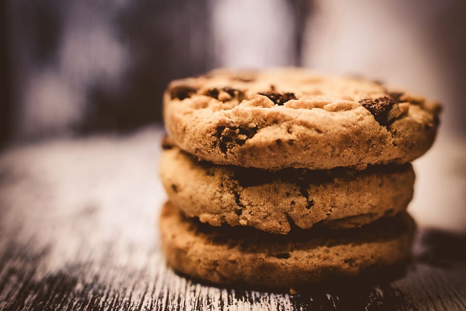 Macro Photography of Pile of 3 Cookie, chocolate, close-up, food HD wallpaper