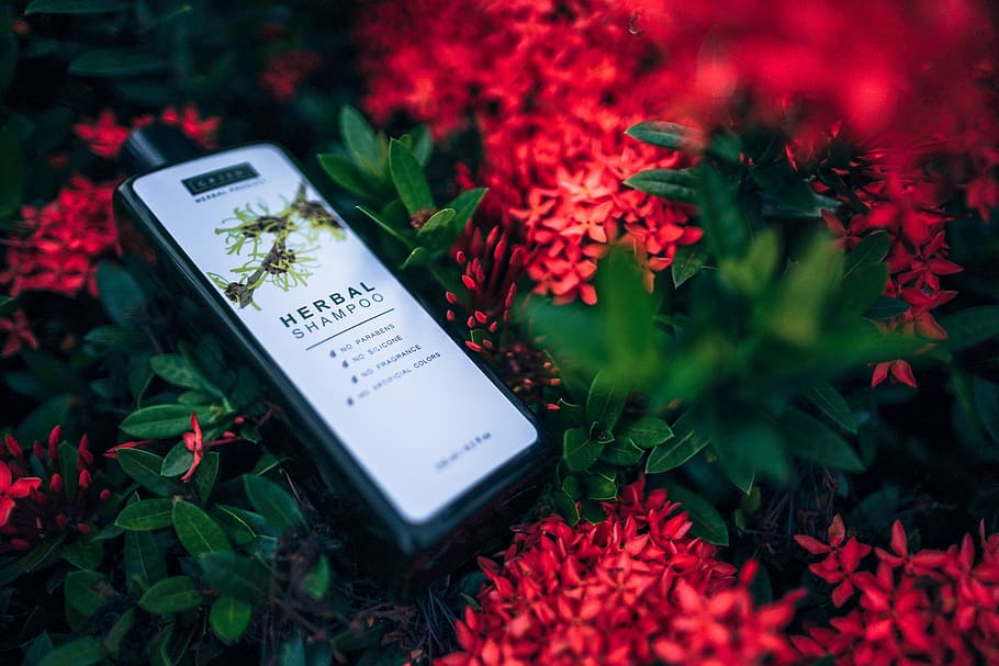 Macro Shot Photography Of Herbal Shampoo Bottle, bloom, blossom HD wallpaper