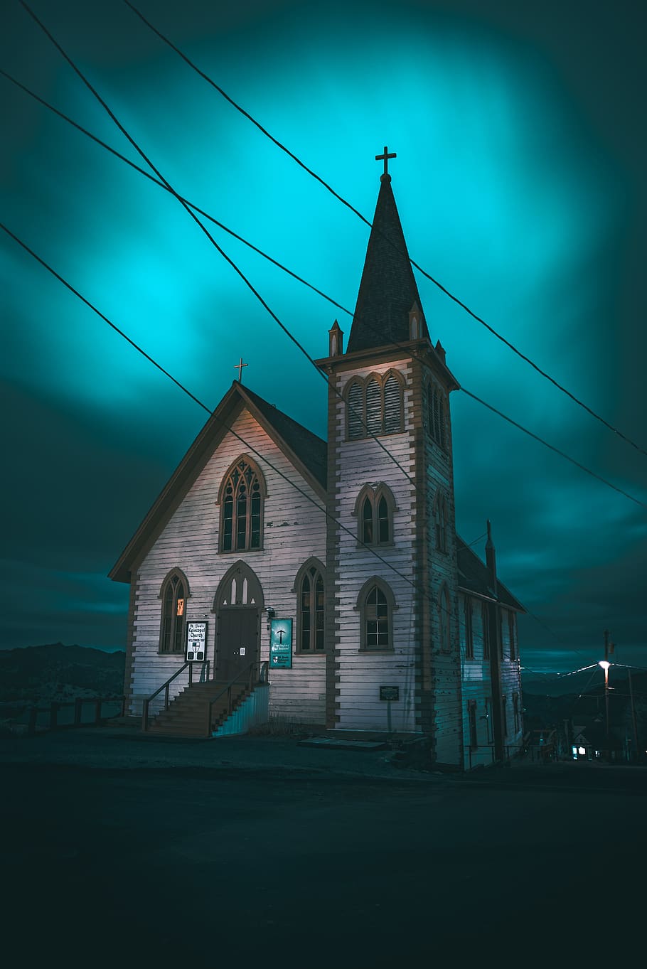 gray concrete cathedral at night, religion, built structure, architecture HD wallpaper