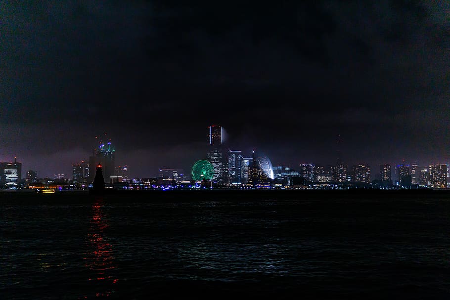 night cityscape, building, urban, nature, outdoors, town, metropolis HD wallpaper