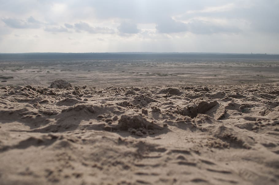 Brown Sand, arid, barren, clouds, daylight, desert, dry, environment HD wallpaper