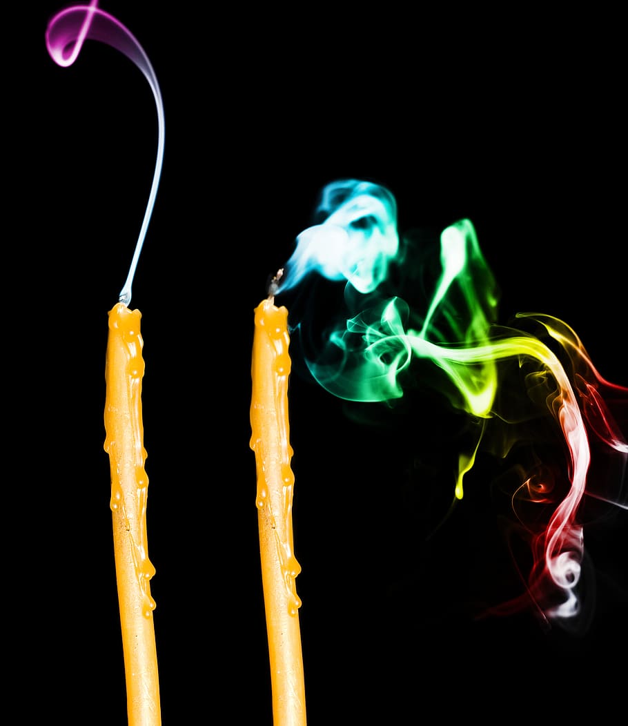 black, background, wax, dark, isolated, candle, smoke, studio shot HD wallpaper
