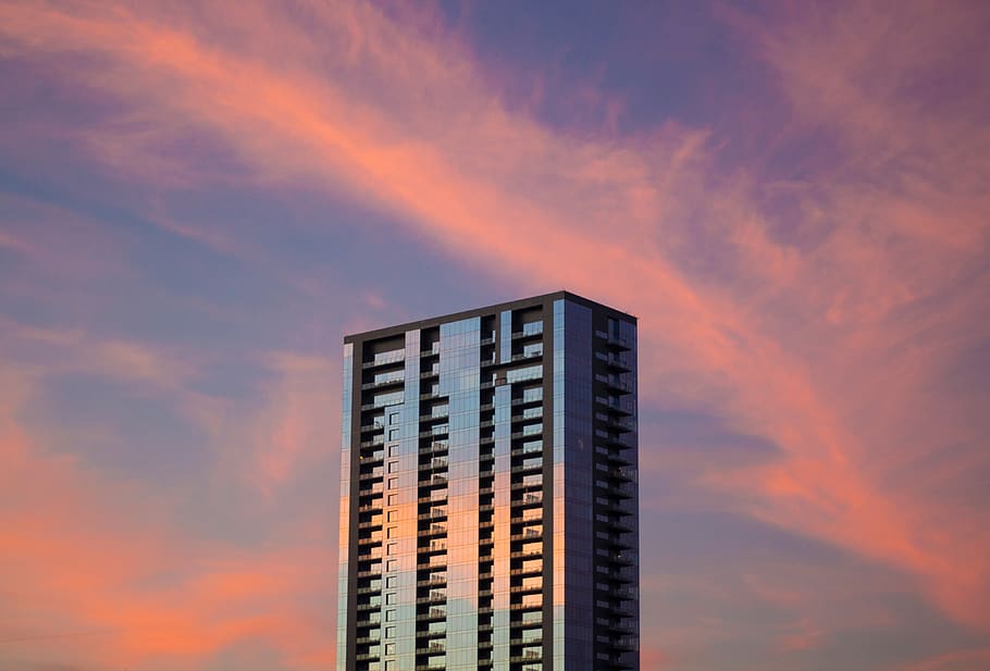 architecture, building, infrastructure, skyscraper, sunset HD wallpaper