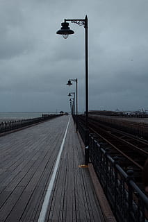 deep, emotional, dockyard, pier, lonely, sea, sky, cloud - sky HD wallpaper