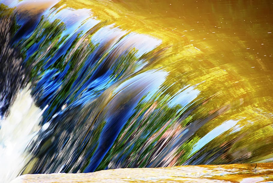 waterfalls, motion, blurred motion, no people, full frame, nature HD wallpaper