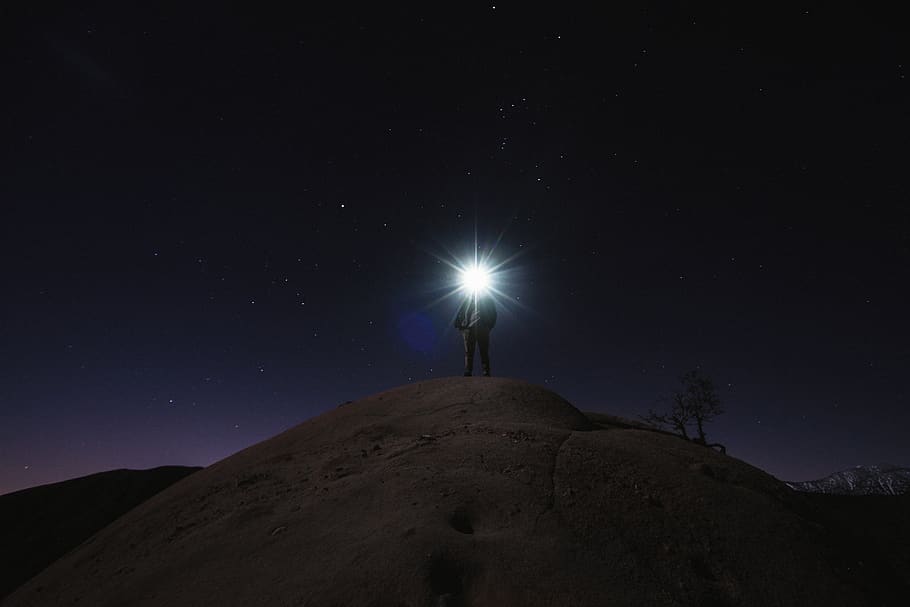 nature, landscape, dark, night, light, travel, adventure, stars HD wallpaper
