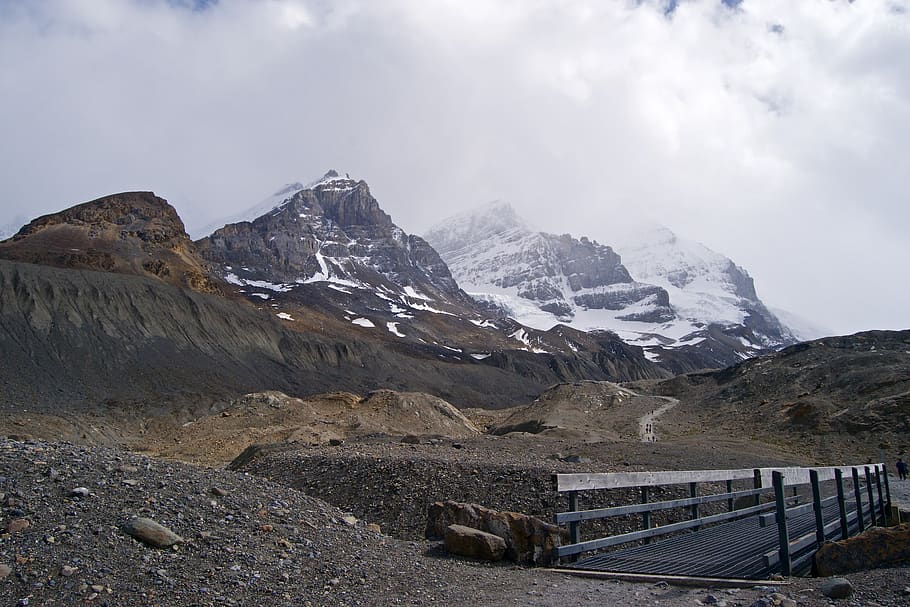 canada, mountain, mountain range, snow, bridge, sky, cloud - sky HD wallpaper