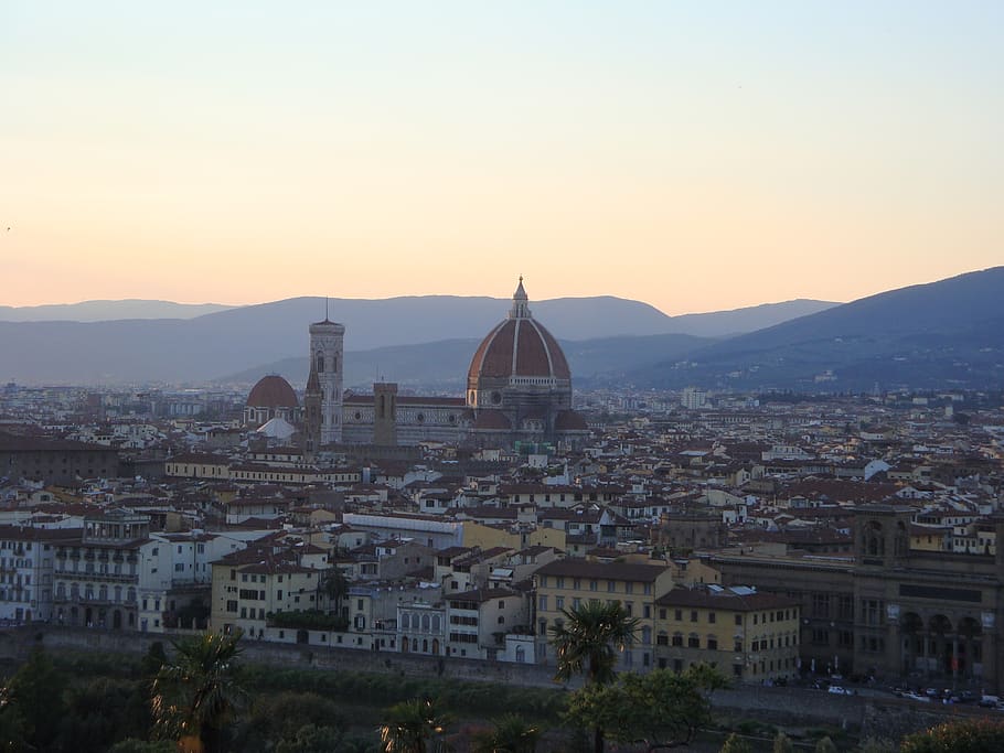 italy, metropolitan city of florence, sunset, architecture, HD wallpaper