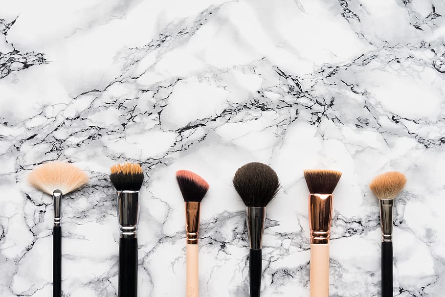 HD wallpaper: Makeup Brushes on White Marble Background, beauty, care,  classy | Wallpaper Flare