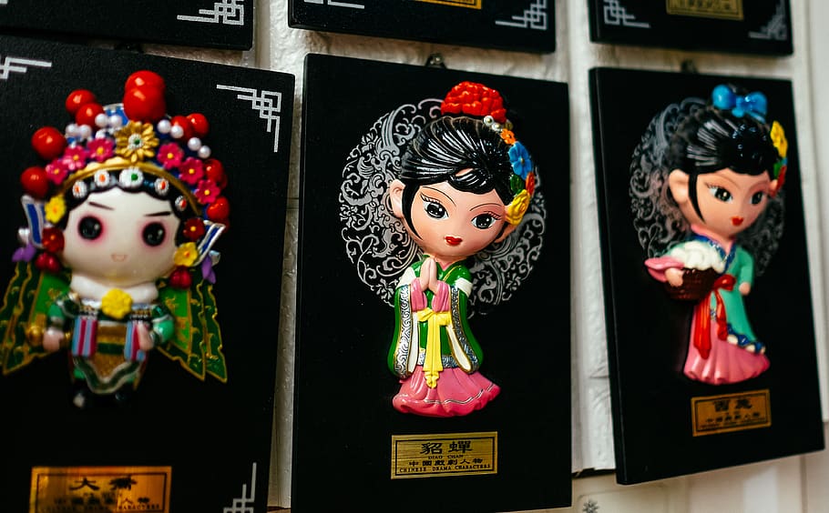 geisha sculptures, human representation, female likeness, no people HD wallpaper