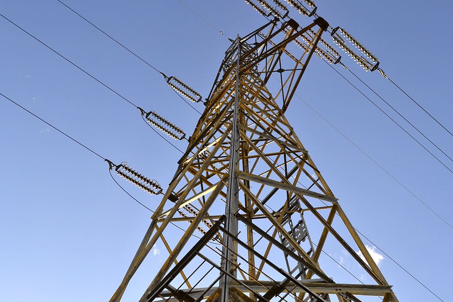 electrical, sky, power, voltage, energy, supply, straight line HD wallpaper