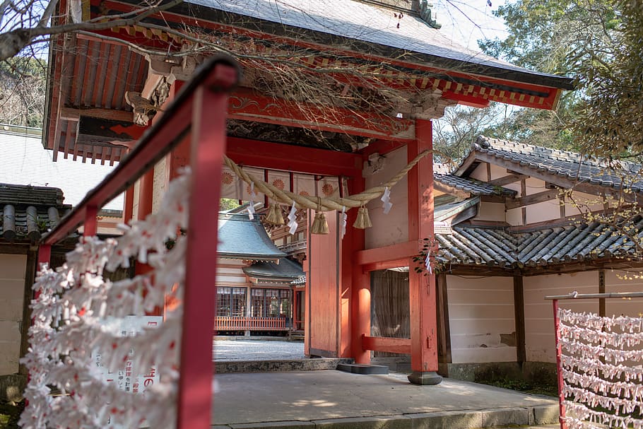 building, architecture, temple, worship, shrine, porch, banister HD wallpaper