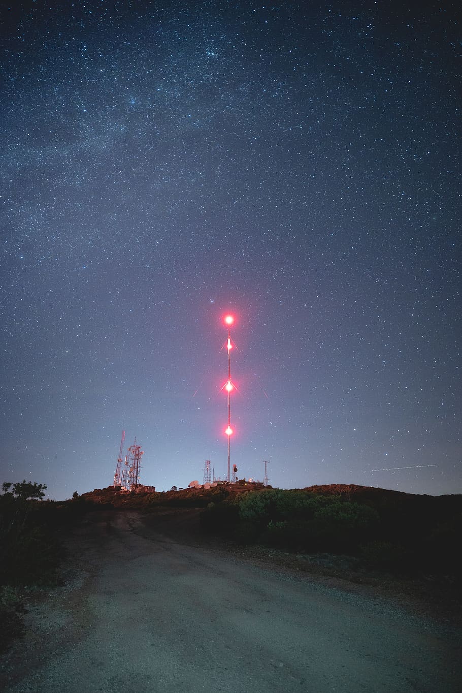 lighted tower during nighttinme, sky, scenics - nature, star - space HD wallpaper