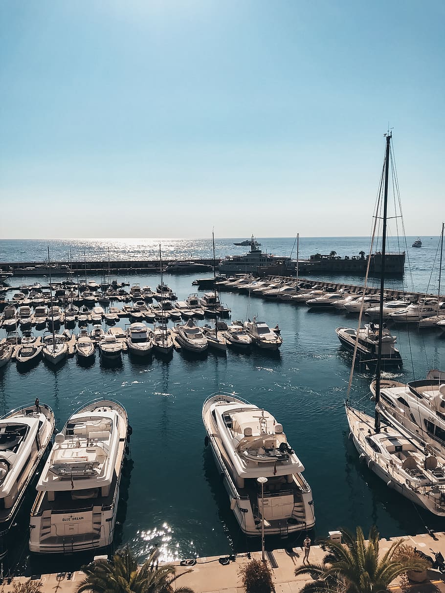 Parked Boats, daylight, dock, harbor, harbour, high angle shot HD wallpaper