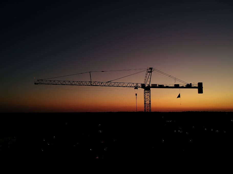 black crane, construction crane, silhouette, ardmore, 11 cricket ave HD wallpaper