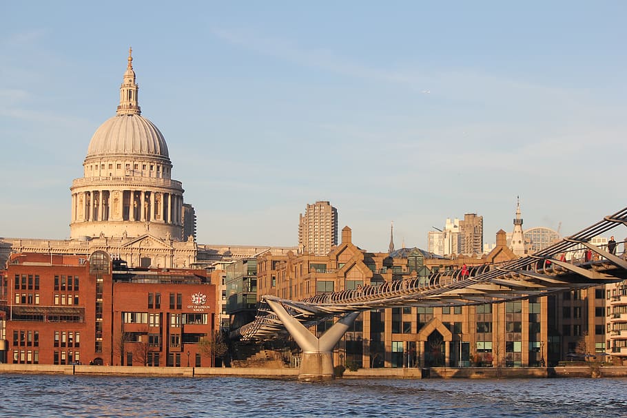 st paul's cathedral, london, england, bridge, millennium bridge, HD wallpaper