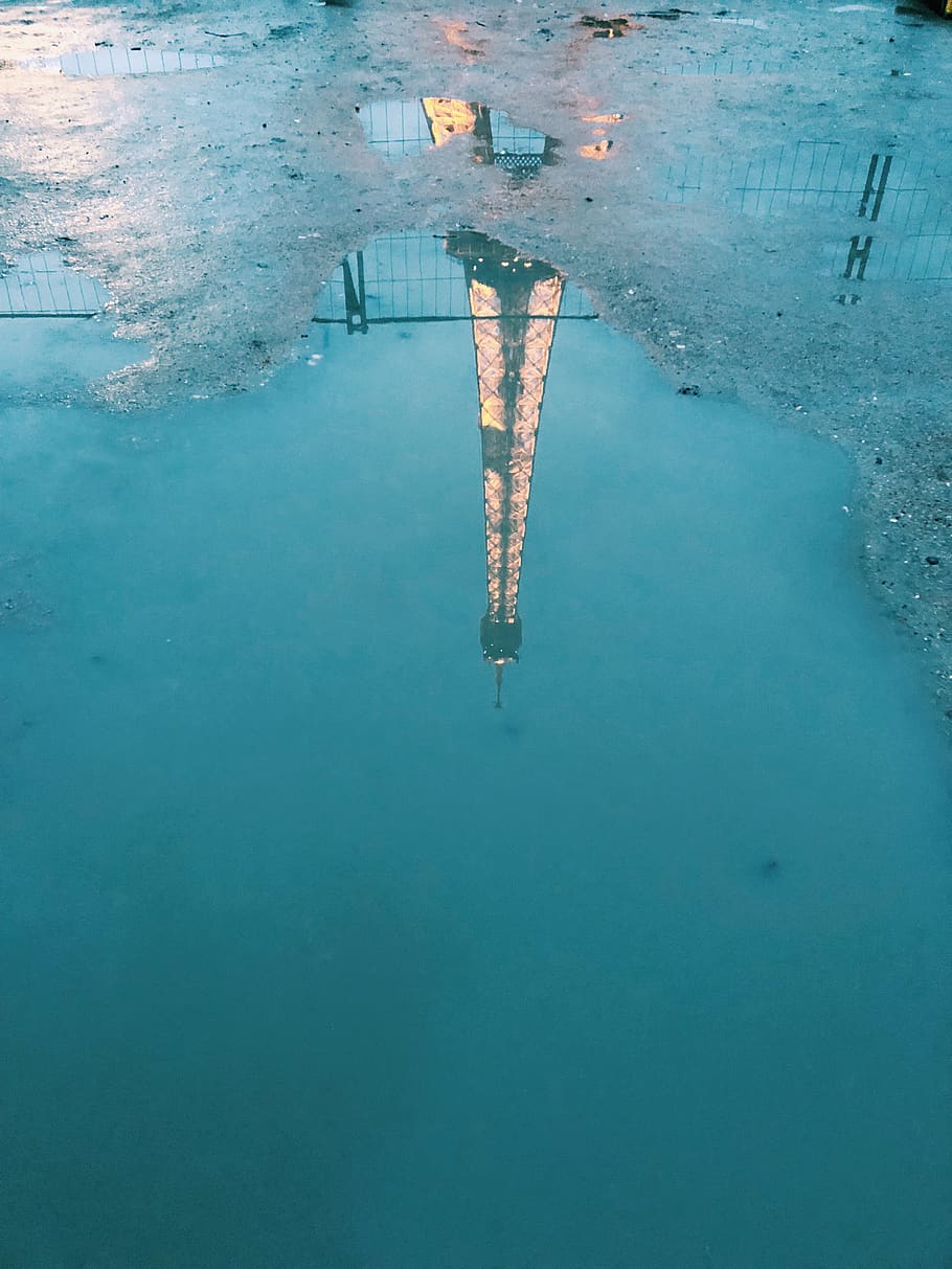 france, paris, water, waterfront, reflection, high angle view HD wallpaper