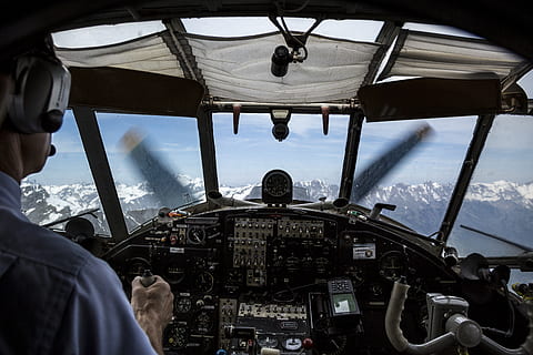 pilot driving plane during daytime, cockpit, person, human, people HD wallpaper