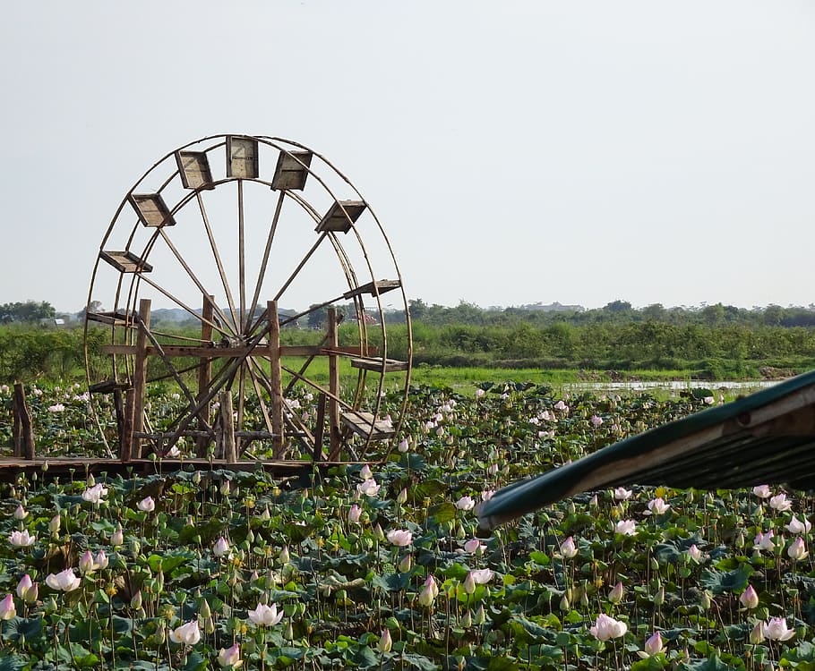 brown ferris wheel during daytime, amusement park, siem reap HD wallpaper