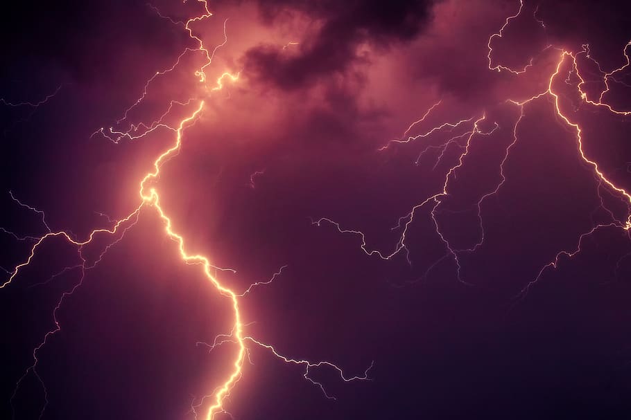 Hd Wallpaper Lightning During Nighttime Clouds Dark Lightning Strike Sky Wallpaper Flare