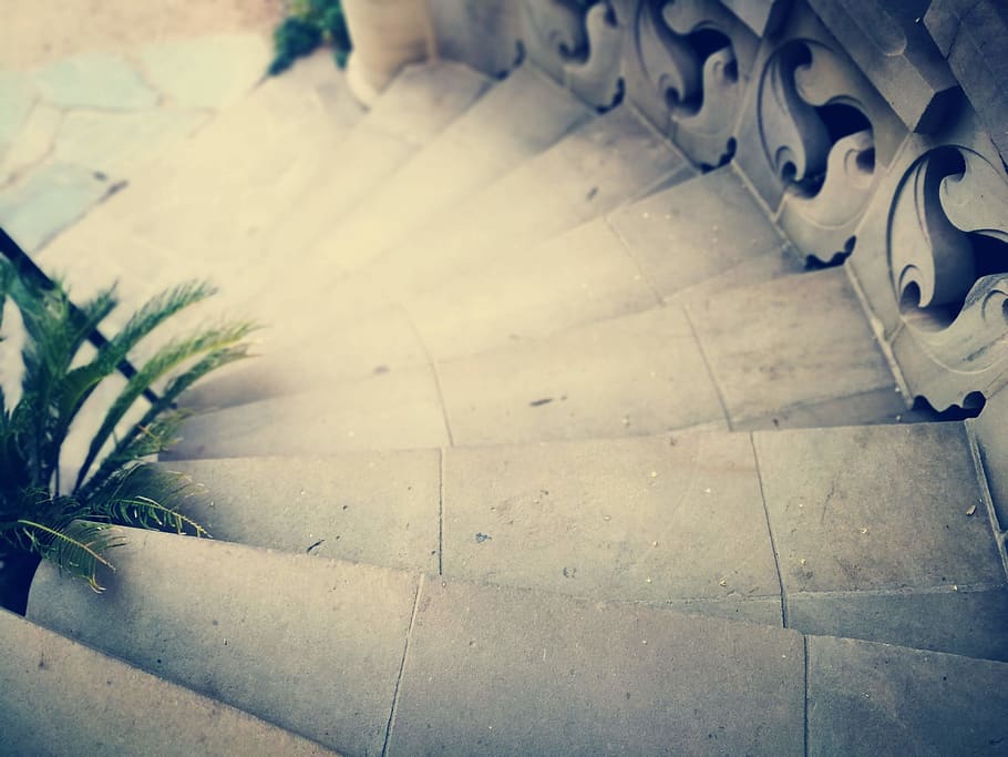 south africa, johannesburg, houghton estate, stairs, down, concrete, HD wallpaper
