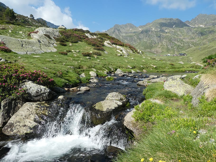 river, mountain, andorra, beauty in nature, scenics - nature HD wallpaper