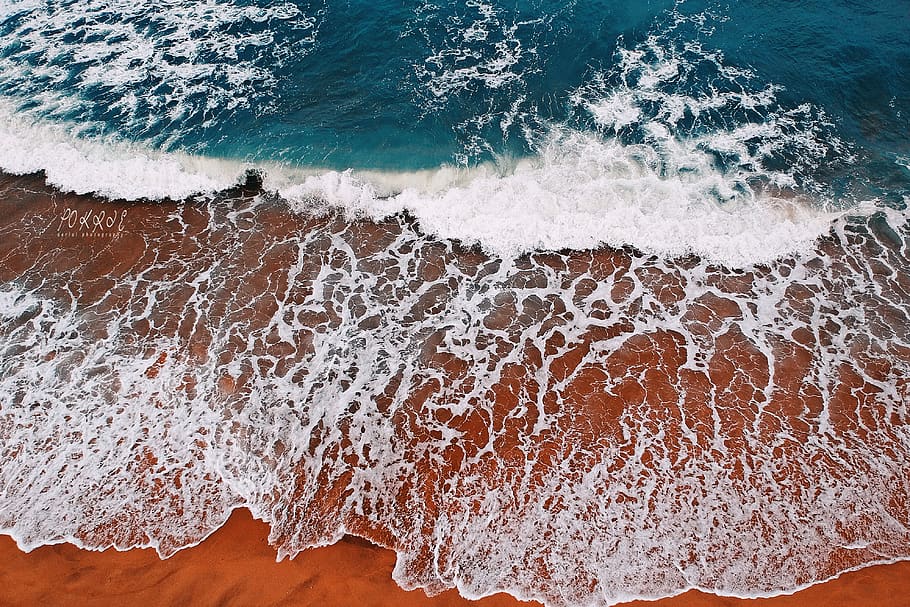 Aerial Photography of Seashore, beach, daytime, landscape, nature HD wallpaper