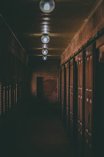 Photo of Hallway With Dim Lights, architecture, building, dark HD wallpaper