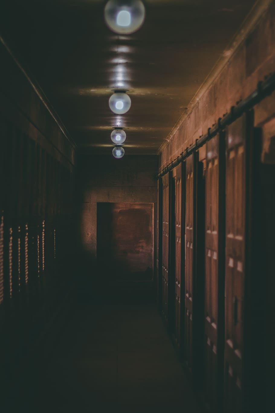 Photo of Hallway With Dim Lights, architecture, building, dark