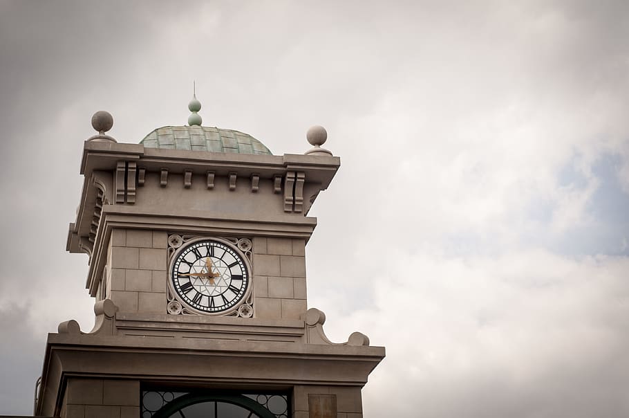 korea, tower, sky, clock, architecture, time, building exterior HD wallpaper