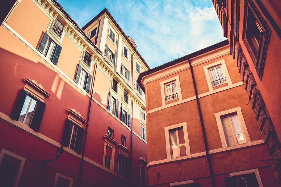 architecture, buildings, low angle shot, perspective, street HD wallpaper