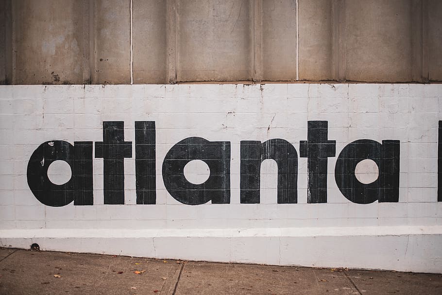 white and black Atlanta signage, text, alphabet, atlanta humane society, HD wallpaper