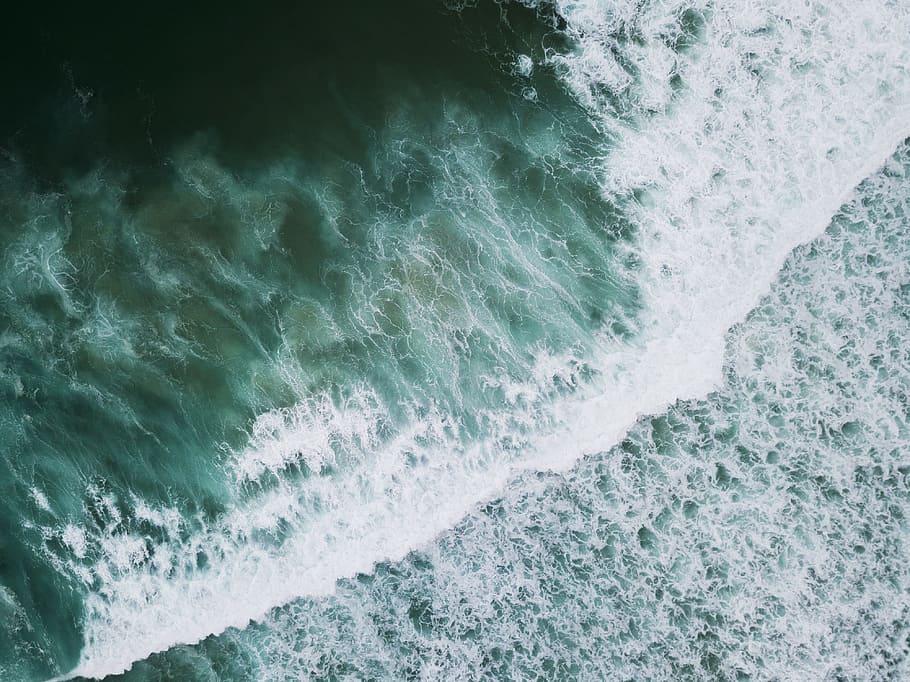 high-angle photo of seawave, background, wallpaper, nature, landscape HD wallpaper