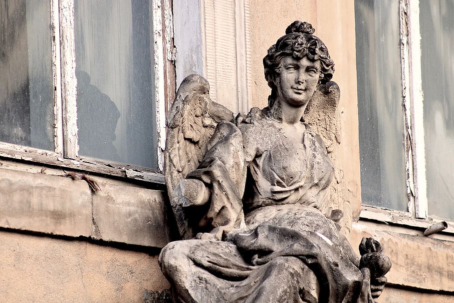 old, lapsed, sculpture, abandoned, building, ruin, broken, dilapidated HD wallpaper