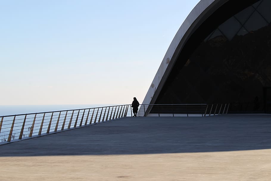 human, person, building, architecture, railing, opera house HD wallpaper
