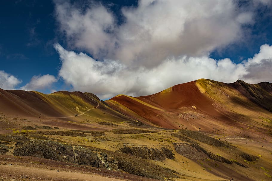 brown mountain, nature, outdoors, plateau, soil, mountain range HD wallpaper