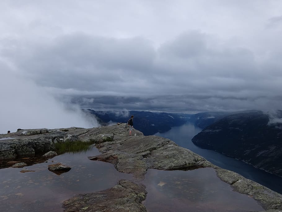 norway, preikestolen, forsand, norge, mountains, view, beauty in nature, HD wallpaper