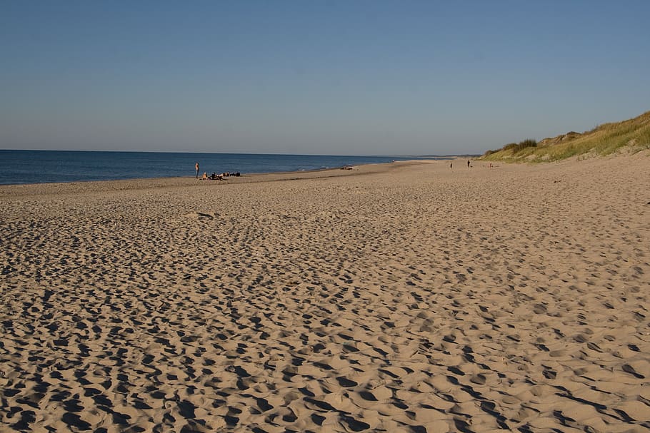 dunes, beach, sand, sea, nature, coast, water, coastal, sky HD wallpaper