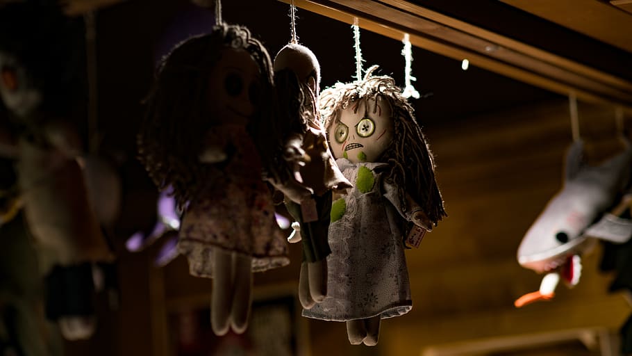 people, doll, horror, representation, hanging, art and craft HD wallpaper